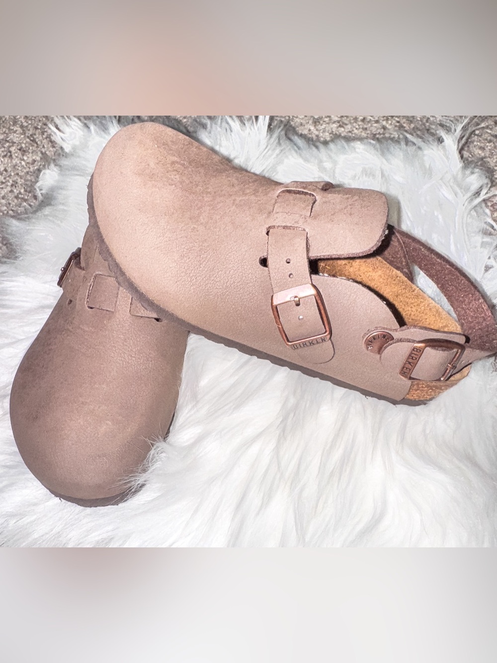 Birkenstock Kay Kids Clogs EU 31 US 13 Brown Suede Leather Buckle Shoes
